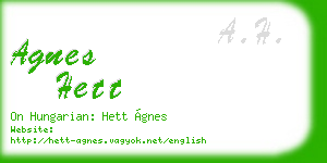 agnes hett business card